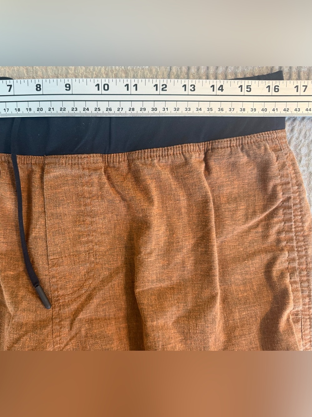 🏷️ prAna Vaha Hemp Blend Shorts Mens M Dark Ginger Elastic Waist - Picture 6 of 10
